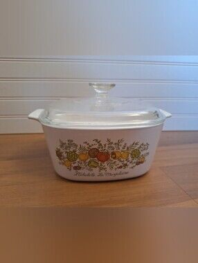 Very Clean. Vintage 3qt Spice Of Lice Corning Ware Casserole With Lid. A-3-B